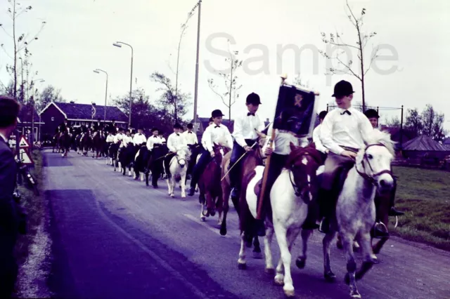 1970s Horse Riders Parade Netherlands 35mm Slide Vintage D621