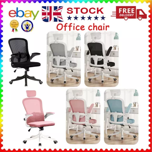 Desk Mesh Chair Office Chair Ergonomic Flip-up Arms Height Adjustable Computer