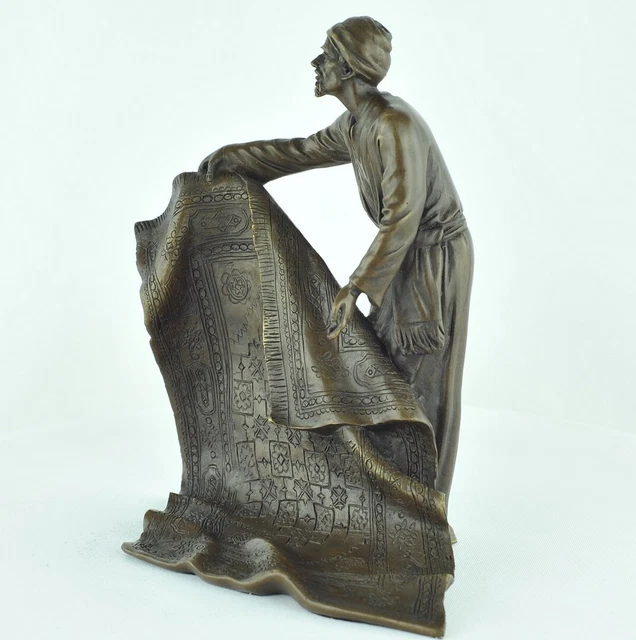 Estatua Vendedor de alfombras Art Deco Estilo Art Nouveau Estilo Bronce sólido F 3