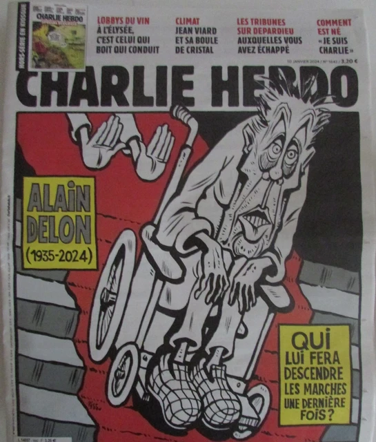CHARLIE HEBDO N° 1642 de Janvier 2024 ALAIN DELON DERNIÈRE DESCENTE DES