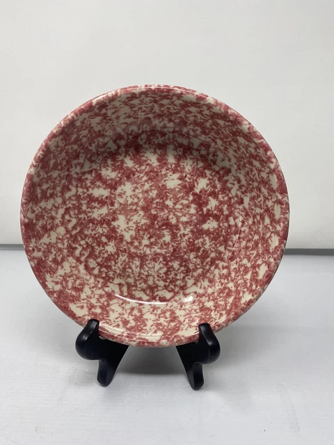 Roseville Pottery Red Spongeware Workshops of Gerald E Henn Red 9.3" Plate Baker