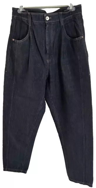 BRUNELLO CUCINELLI Women's The Baggy Jean With Monili Pocket Trim Size 10