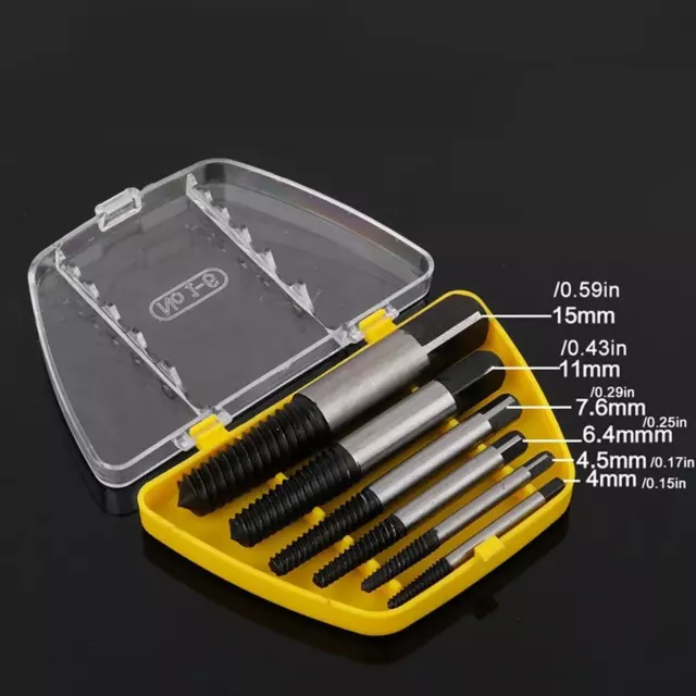 5/6Pcs Steel Damaged Broken Screw Bolts Remover Extractor Tools Drill Bits X1T8