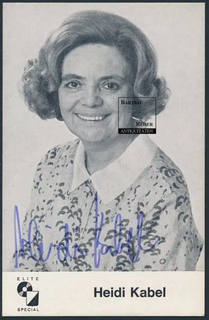 Foto ca. 1975 Portrait Heidi Kabel Schauspielerin u Sängerin Original Autograph