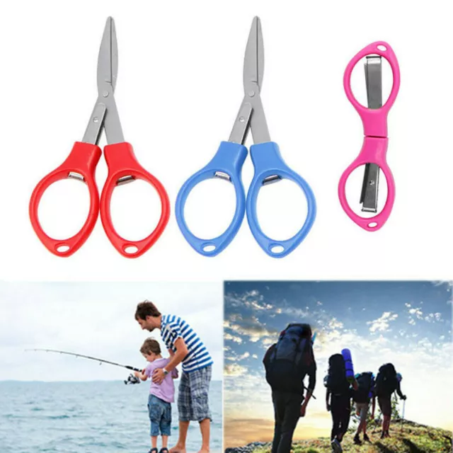 Folding Camping Stainless Steel Scissors Keychain Fishing Scissor Mini Cutter