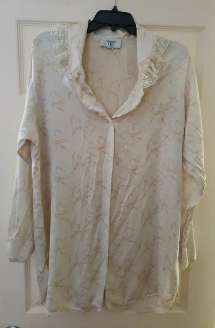 VALENTINO INTIMO Vintage Lingerie 100% SILK Print Nightshirt (LARGE) PRE-OWNED
