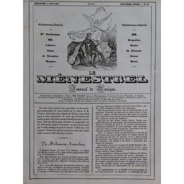 MASINI F. L'Allhambra Chant Espagnol Chant Piano 1835