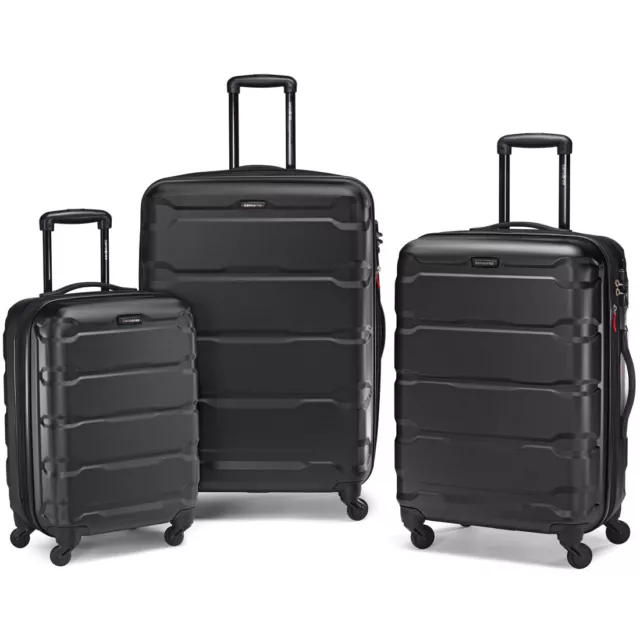Samsonite Omni 3 Piece Hardside Luggage Nested Spinner Set (20"/24"/28") Black -