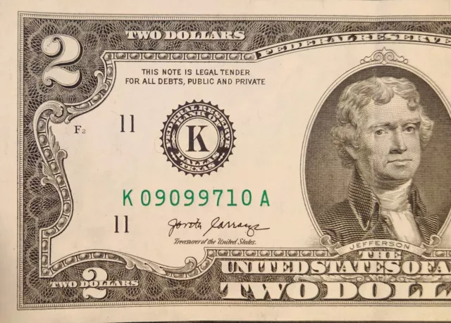$1 ONE DOLLAR FANCY Serial # 09099710 two triples-9s & 0s Series 2017A Unc NEW!