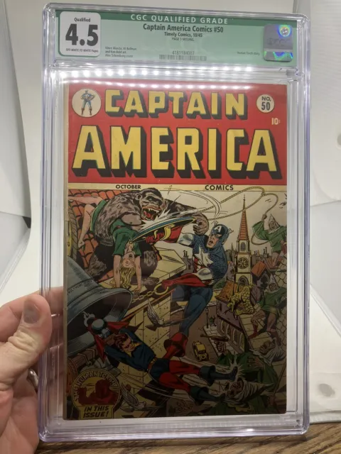Captain America Comics #50 CGC 4.5 Timely Comics (1945) Golden Age comic OW/W