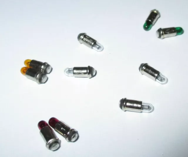 Ersatzlampen Micro-Lämpchen 2,8x4mm  klar, rot, grün, gelb  - 10 Stück  --NEU--
