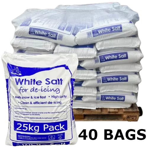 White or Brown Rock Salt De-icing 25KG Melt Winter Snow Ice Gritting 10kg 20kg +