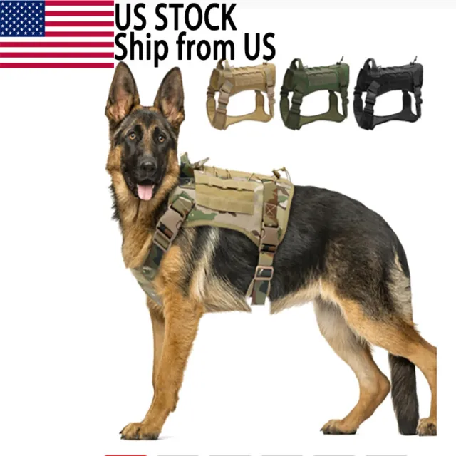 NEW Tactical Police K9 Training Dog Harness Military Adjustable Nylon Vest