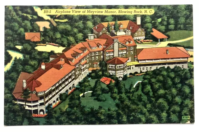 Airplane Aerial View of Mayview Manor, Blowing Rock North Carolina NC Postcard