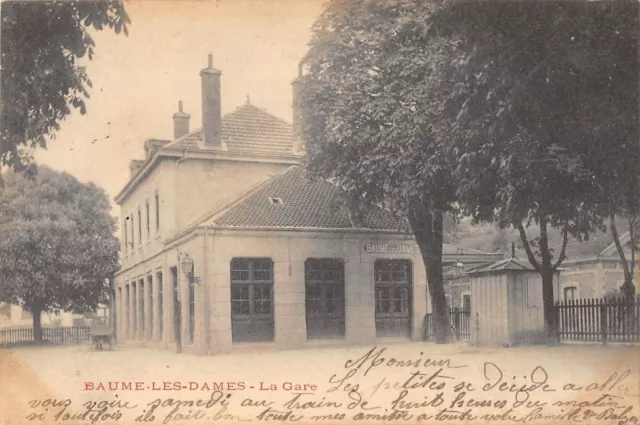 CPA 25 BAUME LES DAMES LA GARE (dos non divisé)