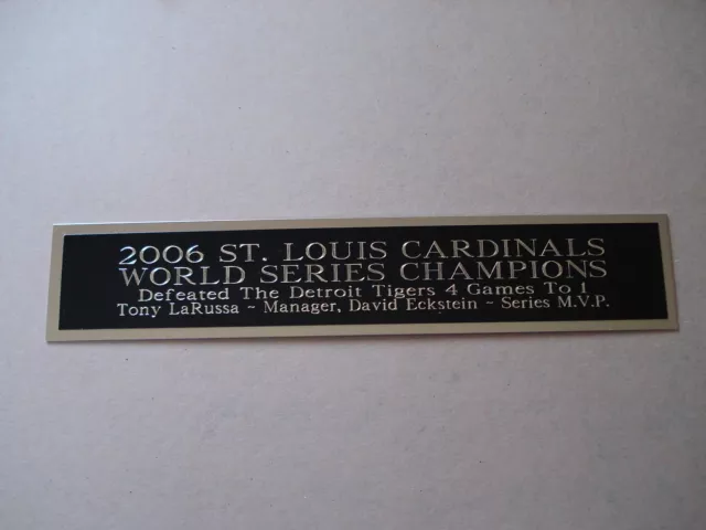 St. Louis Cardinals 2006 World Series Nameplate For A Baseball Helmet Case 1.5X6