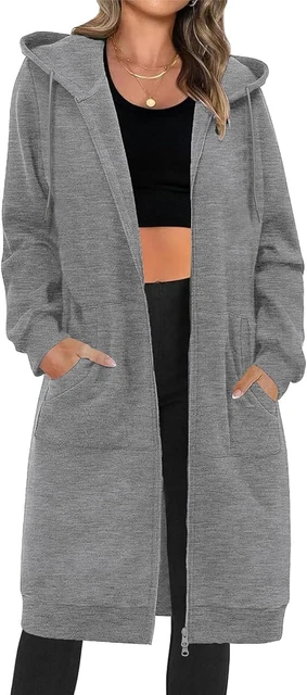 Felpa Con Cappuccio E Zip Leggera Oversize Per Donna, In Cotone, Maniche Lunghe E Tasche, Taglie S-3XL, Casual Sportiva