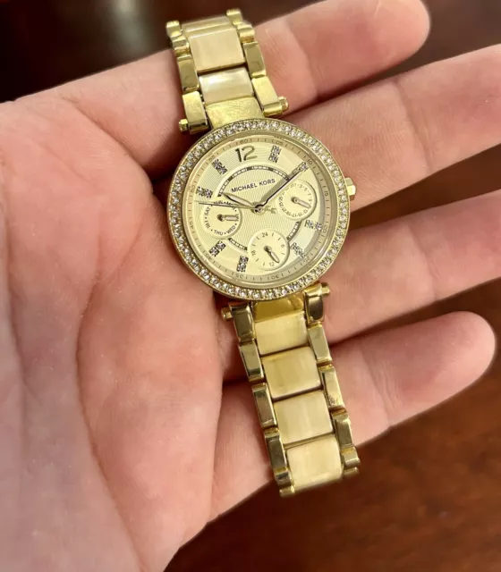 Michael Kors Gold Tone Crystal Pave Stainless Steel Women's Watch