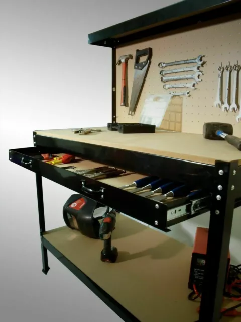 Workbench Workstation Pegboard Drawer Heavy Duty Metal Garage Workshop Shelve