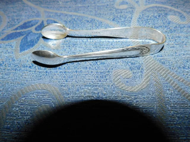 Vintage Snall Silver Plated Sugar Tongs Nips Elegant Design Floral Relief At Top