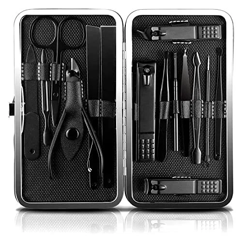 JamBer Kit Tagliaunghie Professionale 15 Pezzi Strumenti per Manicure e Pedic...