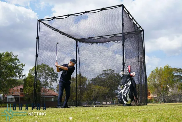 Golf Practice Cage 3x3m | Strong Steel Frame | Heavy Duty Net w/ back drop Net