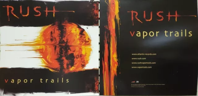 RUSH 2002 vapor trails 2 sided promotional flat poster Flawless New Old Stock