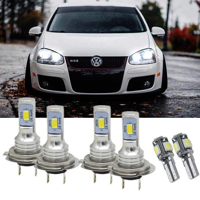 FOR VW GOLF MK5 6X Headlight Bulbs Xenon Led White Sidelight Light High