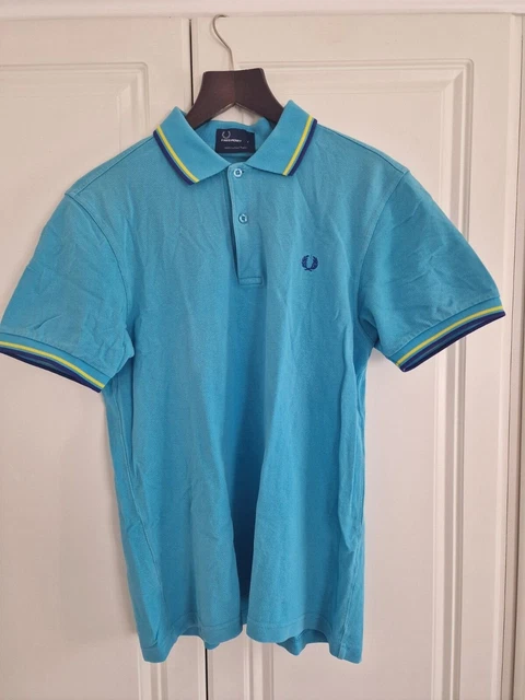 Polo Shirt classica originale Fred Perry blu chiaro taglia media