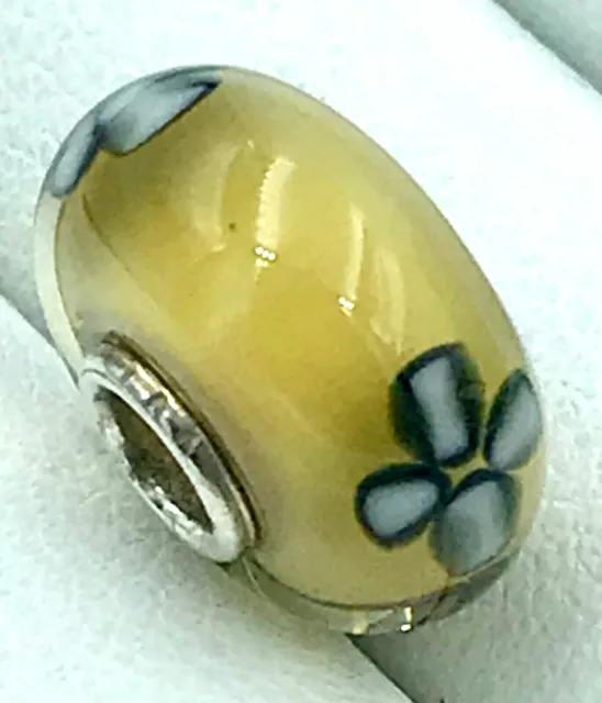 Trollbeads "Lucky Clover" Glass Bead/Charm_925 sterling silver_Retired Bead