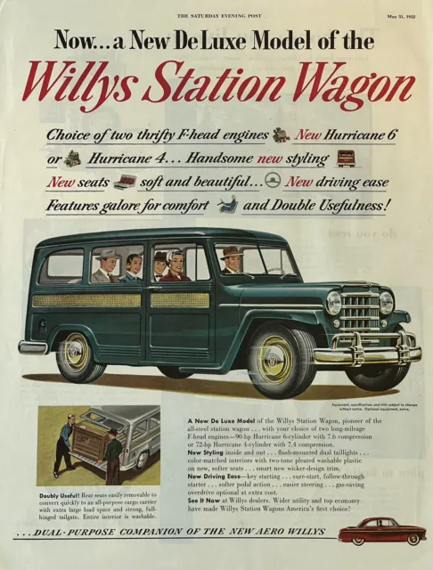 1952 Willys Station Wagon vintage print Ad