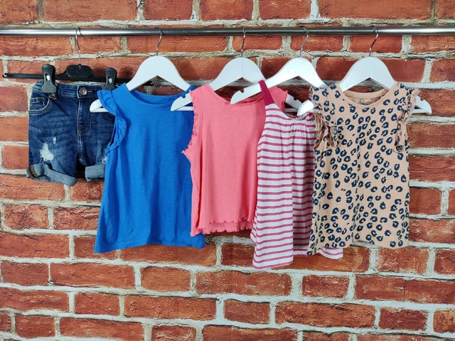 Girls Bundle Age 2-3 Years Next Zara River Island Denim Shorts T-Shirts Top 98Cm