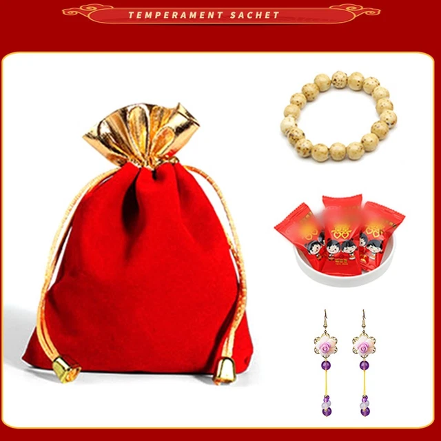 Bolsas con cordón de terciopelo para Navidad boda bolsas de regalo de terciopelo tela joyería