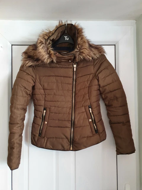 Fab Bershka Premium Outerwear Giacca Marrone Ragazza, Imbottita, Taglia M, In perfette condizioni