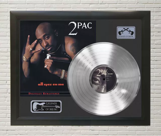 2 Pac Framed Black wood Legends Of Music Platinum LP Record Display