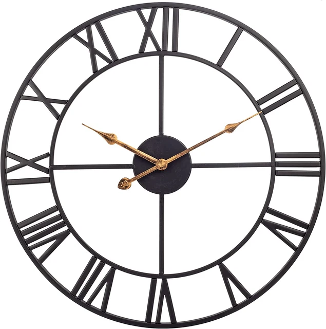 24 Inch Large Wall Clock, Silent Non Ticking Battery Operated Industrial Wall Cl