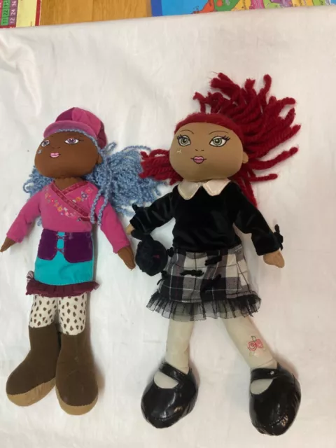 Childrens Place Pals African American Black Cloth Plush Doll w/ yarn Hair 12”