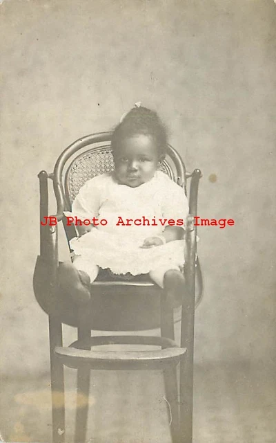 Black Americana, RPPC, Studio Shot, Baby Maxine Lamberson Sitting in Chair