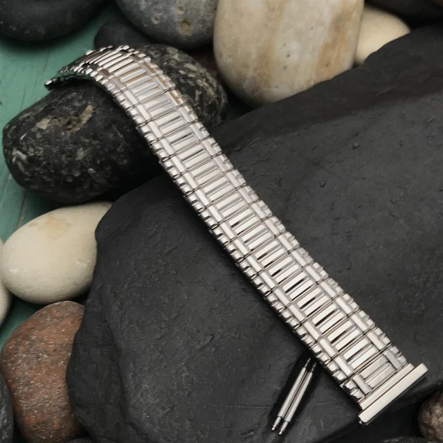 rare 1959 10k White Gold-Filled Speidel Gateway unused nos Vintage Watch Band