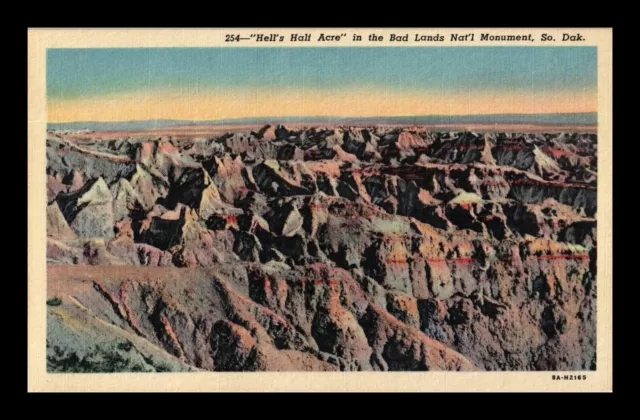 Dr Jim Stamps Us Bad Lands South Dakota Colortone Linen Unposted Postcard