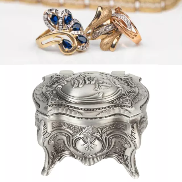 Vintage Jewelry Box Home Stemmed Treasure Storage Case Wedding Party Decor AU