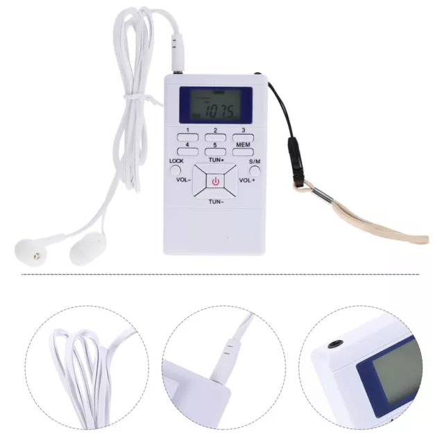 Radio a transistor digitale doppio stereo portatile per jogging/palestra - bianco 2