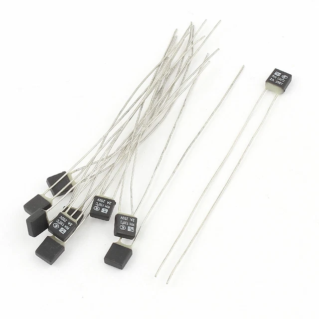 10 pz nuovo fusibile termico controllo temperatura doppio piombo RH 130C 250 V 2 A nero 10 pz nuovo fusibile termico controllo temperatura doppio piombo RH 130C 250 V 2 A nero