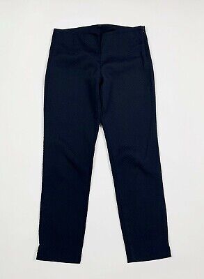 Benetton pantalone corto donna usato W27 tg 41 blu slim eleganti vita alta T7422