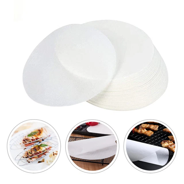 100 Carte Foro Per Friggitrice Ad Aria 20 Cm - Fodere In Silicone Antiaderenti - 2