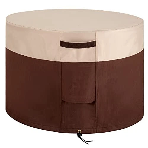 Round Fire Pit Cover,44 Inch Waterproof Outdoor Round Firepit Cover,Heavy