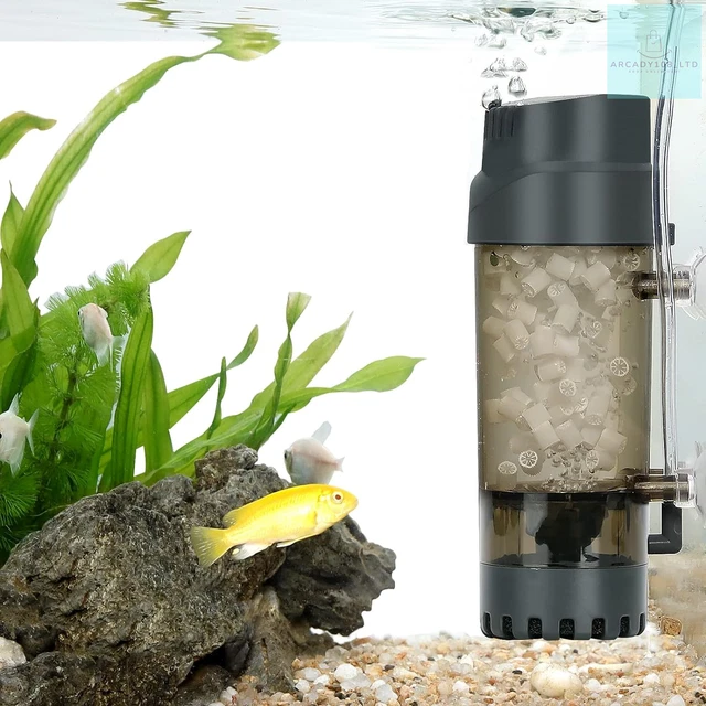AQQA Aquarium Fluidized Moving Bed Filter, Submersible Aquarium Filter,Fish Tank