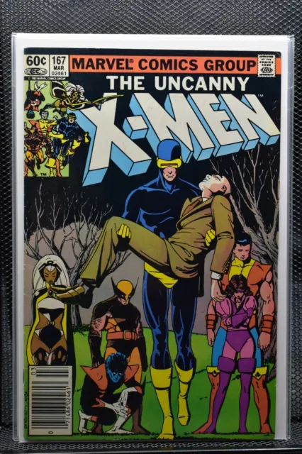 Uncanny X-Men #167 Newsstand Marvel 1983 Chris Claremont New Mutants & Brood 6.0