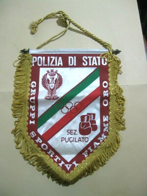 crest gagliardetto POLIZIA DI STATO GRUPPI SPORTIVI FIAMME ORO PUGILATO BANDIERA 