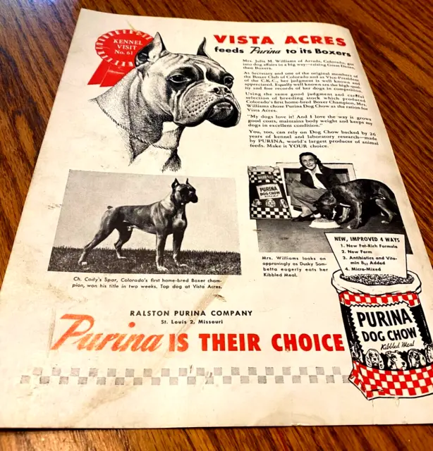 Vintage Purina Dog Chow Ad - Boxer